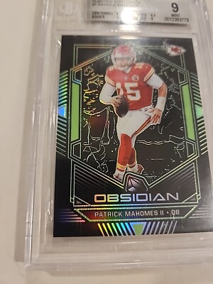 Rare (14/25) 2019 Panini Obsidian Electric Etch Green Patrick Mahomes II BGS 9.0