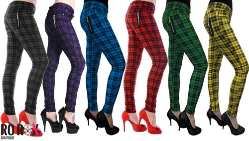 Check Tartan Emo Punk Trousers Size 
