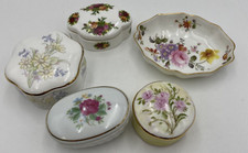 Collection x 5 Trinket Dishes All With Flower Design                B14