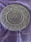 VINTAGE CLEAR PRESSED 10” ROUND PLATE POSSIBLY “HERITAGE” FROM FEDERAL GLASS CO.