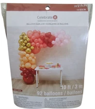 10Ft Gold Pink Brown Peach Mauve Balloon Garland Kit by Celebrate It 92 Balloons