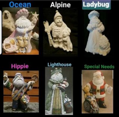 5 Different Unique Santa Claus 4 U 2 Pick From Painted/Unpainted Ceramic Bisque 