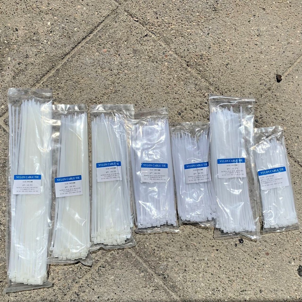 Fascette Cablaggio Professionali 8" X 0.30" - Resistenza 120 Libbre, 100pz Nero UV, Made In USA Fasce Stringicavo Nylon - Foto 5