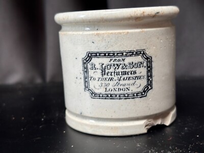 59218 Alter Vintage Antik Bedruckter Salbentopf Deckel Dose Bären Fett Haar Chemiker
