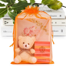 50 Pcs Large Organza Bags 8X12, Small Mesh Gift Bag Drawstring Bulk