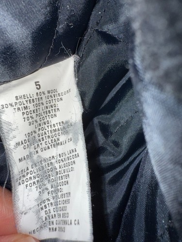 S. Rothschild Boys Charcoal Black Winter Wool Blend Soft Trench Coat Jacket Sz 5 - Picture 7 of 8