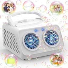 Portable Automatic Bubble Machine for Toddlers, Kids Bubble Maker Party toyWhite