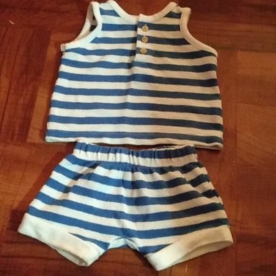 NWOT NEW Baby Cat & Jack 0-3M Outfit, Terry Cloth Henley Tank Top & Shorts Set