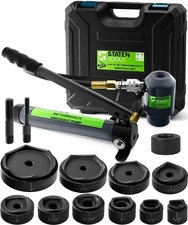 1/2" - 4" Hydraulic KO Set | 15 Ton |  10 Dies | 11-16 Gauge | Staten Tools