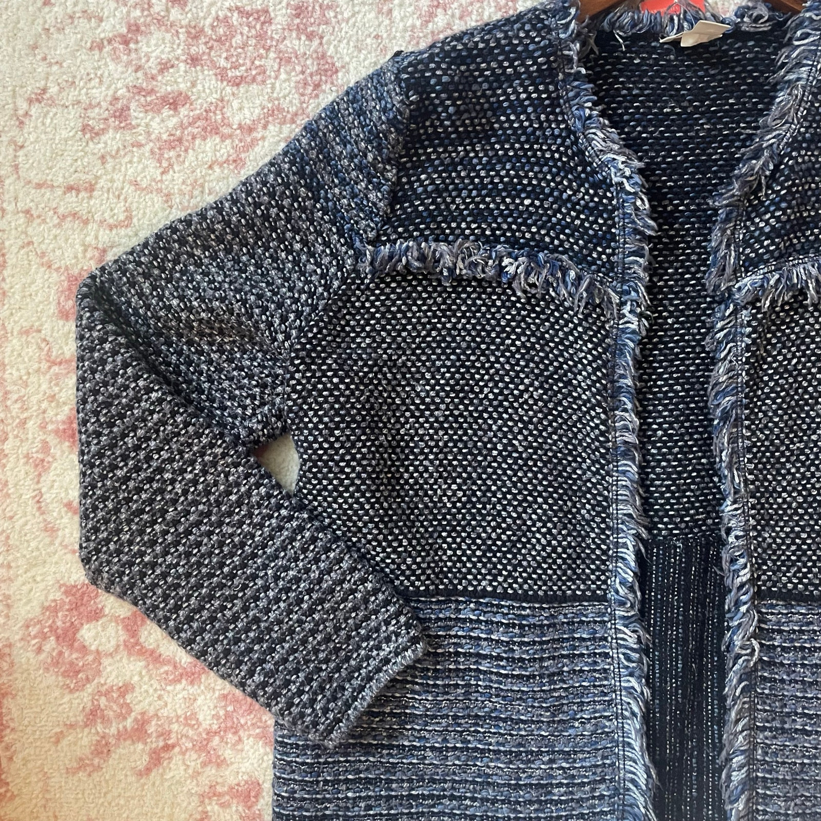 2000s Boho Chic Blue Distressed Patchwork Jacket - image 5
