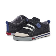 New See Kai Run Stevie II Raven Black canvas sneakers, kids 11,NWT