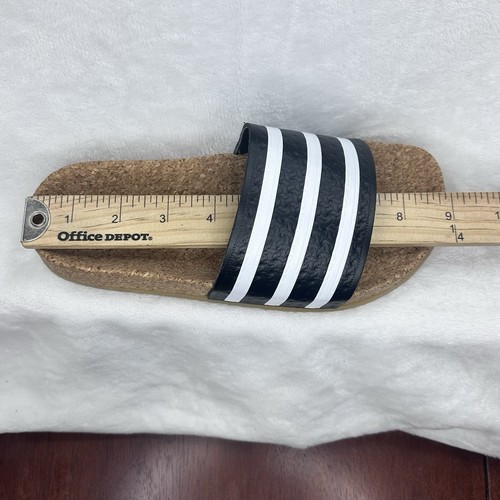 Adidas Adilette Cork Slides Black White Women’s Size 5 Nwob BA7211 - Picture 4 of 10