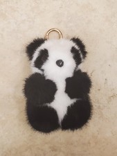 Cute Panda Key Chain Women Bag Charm Pendant Car Key Ring Plush Toy