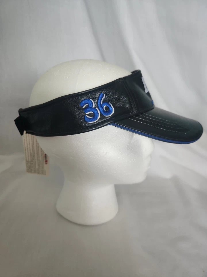 NWT NASCAR Black Leather Visor Ken Schrader Signature M&M Racing Eagle One - Image 3 of 4