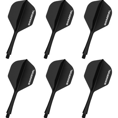 Dart Flights integrierte Schaft, 6er Pack, schwarz, langlebig, genau, schnell
