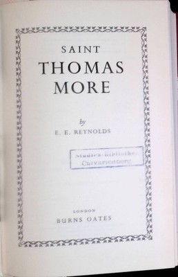 Saint Thomas More Reynolds, E.E.:
