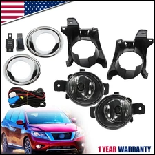Nakkaa Driving Fog Lights Lamp For 2013-2016 Nissan Pathfinder Chrome Bezel