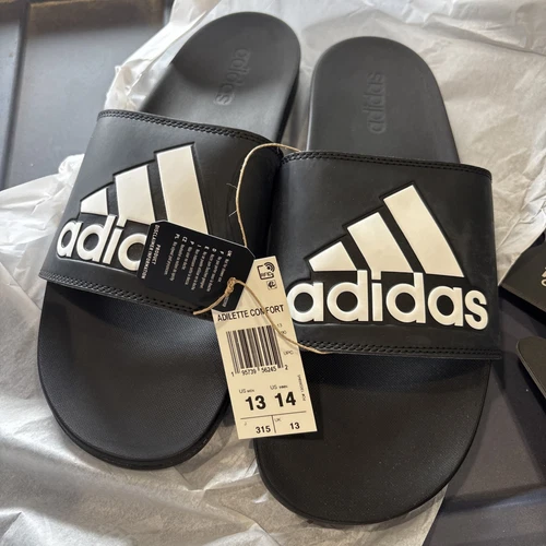 Adidas Adilette Comfort Slide Nero Bianco Slide Sandali Sportivi Uomo 13