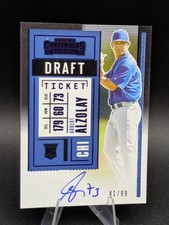 2020 Panini Contenders Draft Ticket Blue /99 Adbert Alzolay #107 Rookie Auto RC