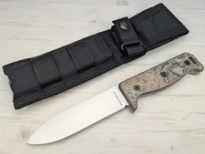 Ontario Black Bird ML5 Fixed Blade Knife Camo Micarta Handle Nylon Belt Sheath