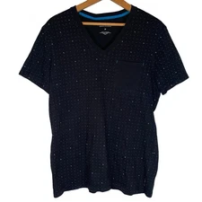 A/X Armani Exchange Black Polka Dot V-Neck Pocket T-Shirt   Size: M