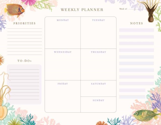 Art of Nature: Under the Sea Weekly Planner Notepad by Insight Editions