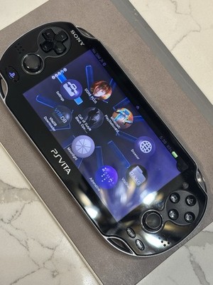 Sony Ps Vita PCH-1100 Crystal Black Model Console Type-C Charger TESTED 8gb
