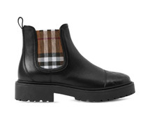 Burberry Kids check-print leather chelsea boots girl boys eu 27 us 10 uk 9