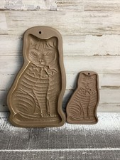 2 Hartstone Cat Cookie Molds 1 Lg 11.5" and 1 Sm 8"