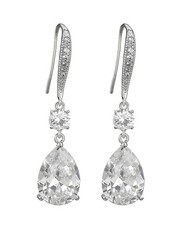 Drop Dangle Earrings for Women, Pear Cut Cubic Zirconia Long Teardrop Wedding...