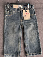 Levi's 514 Straight Boys Jeans Size 12M Blue Denim Cotton Button Zip