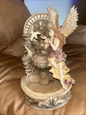 San Francisco Music Box Co. Angel Water Fountain Music Box 9.5