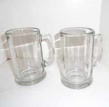 2 Thick Heavy Bottom Clear Glass Beer/Root Be...