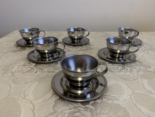 SERVIZIO  TAZZINE TERMICHE CAFFÈ MADE IN ITALY ACCIAIO INOX 18/10 CON PIATTINI