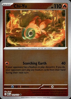 CHI-YU 031/132 UNCOMMON MEGA EVOLUTION POKEMON REVERSE HOLO NM