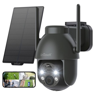 ieGeek Outdoor FUNK WLAN WIFI KAMERA AUßEN Set ÜBERWACHUNGSKAMERA Solar Energie