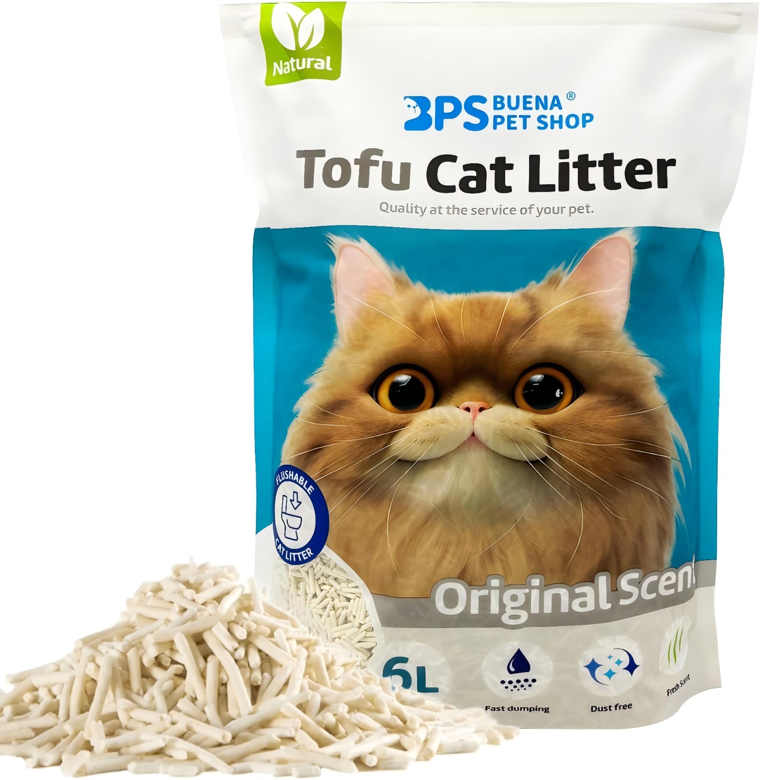 8*BOLSAS arena pata gato de TOFU VEGETAL original 6L