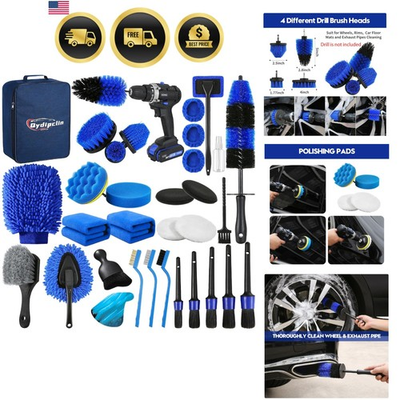 #ad Car Detailing Kit Car Wash Supplies Brush Set Interior Exterior Wheels Cleaning $49.38