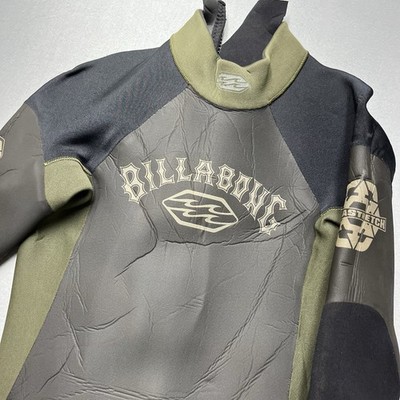 BILLABONG Men's 3/2 ABSOLUTE CZ Wetsuit green gray Black Surf Dive Size Small