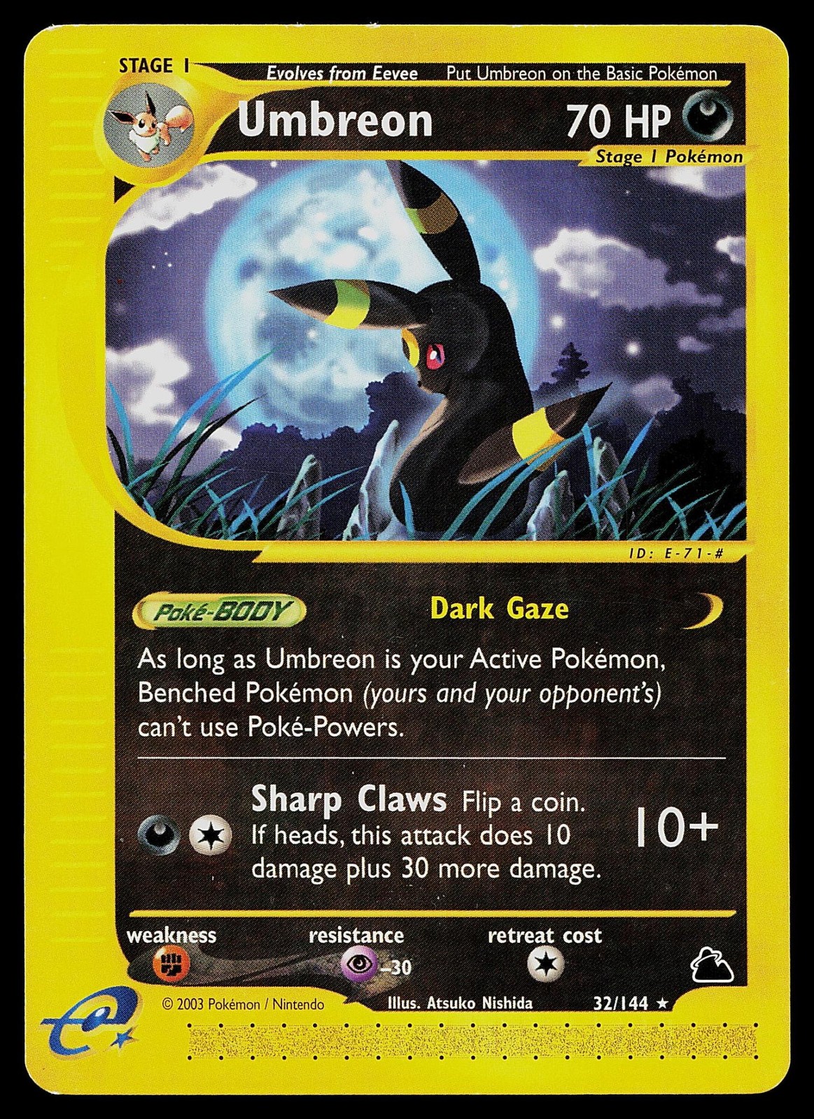 Pokemon Card - Umbreon Skyridge 32/144 Rare