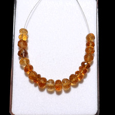 20 PC Natural Citrine Hi-Quality 5mm-7mm Rondelle Cut Faceted Beads Gem Strand
