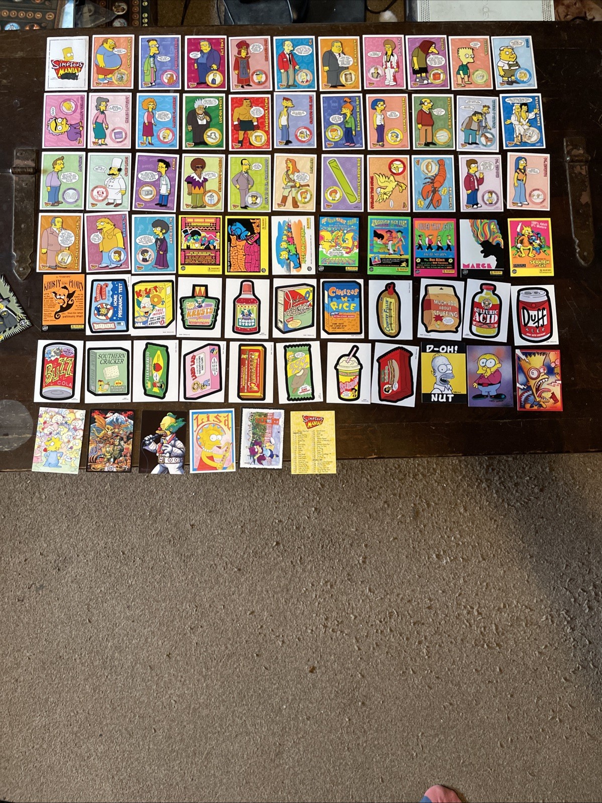 Simpsons Mania 2002 Base Set Of 72 Collectable Trading Cards Panini 2 Extras