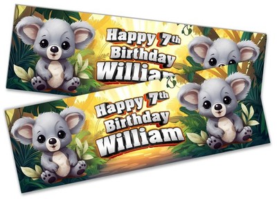 Personalised Koala Birthday Banner Any Name Age Team - Custom Kids Party 62