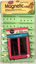 Wilhold Magnetic Hair Rollers 18 Green Medium 20 Pins Clips Vintage Beauty Shop