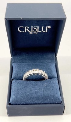 Brandneu Authentisch Crislu Graduiert CZ Verstellbar Ring in Platin Farbe