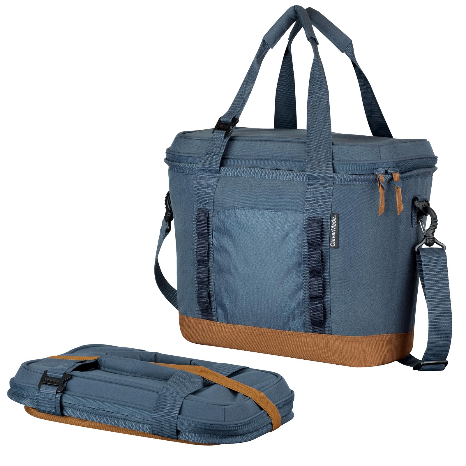 СКЛАДНАЯ СУМКА-ХОЛОДИЛЬНИК CLEVERMADE НА 30 БАНОК ДЛЯ ПЛЯЖНЫХ ПУТЕШЕСТВИЙ, АВТОМОБИЛЬНЫЙ ХОЛОДИЛЬНИК - ОКЕАН