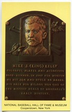 Gold HOF Plaque Postcard - King Kelly Chicago White Stockings (1987-90 Printing)