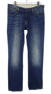 Tommy Hilfiger Mercer Fit Herrenjeans W34/L34 Fade Effekt Whiskers Zip Fly Blau
