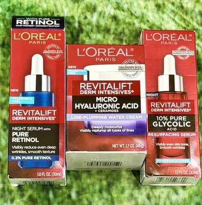 L'Oreal Paris Revitalift Derm Intensives Night Serum, Water Cream & Resurfacing