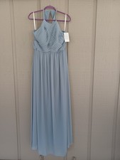 Revelry Mackenzie Chiffon Bridesmaid Maxi Dress Size 18 Women In French Blue